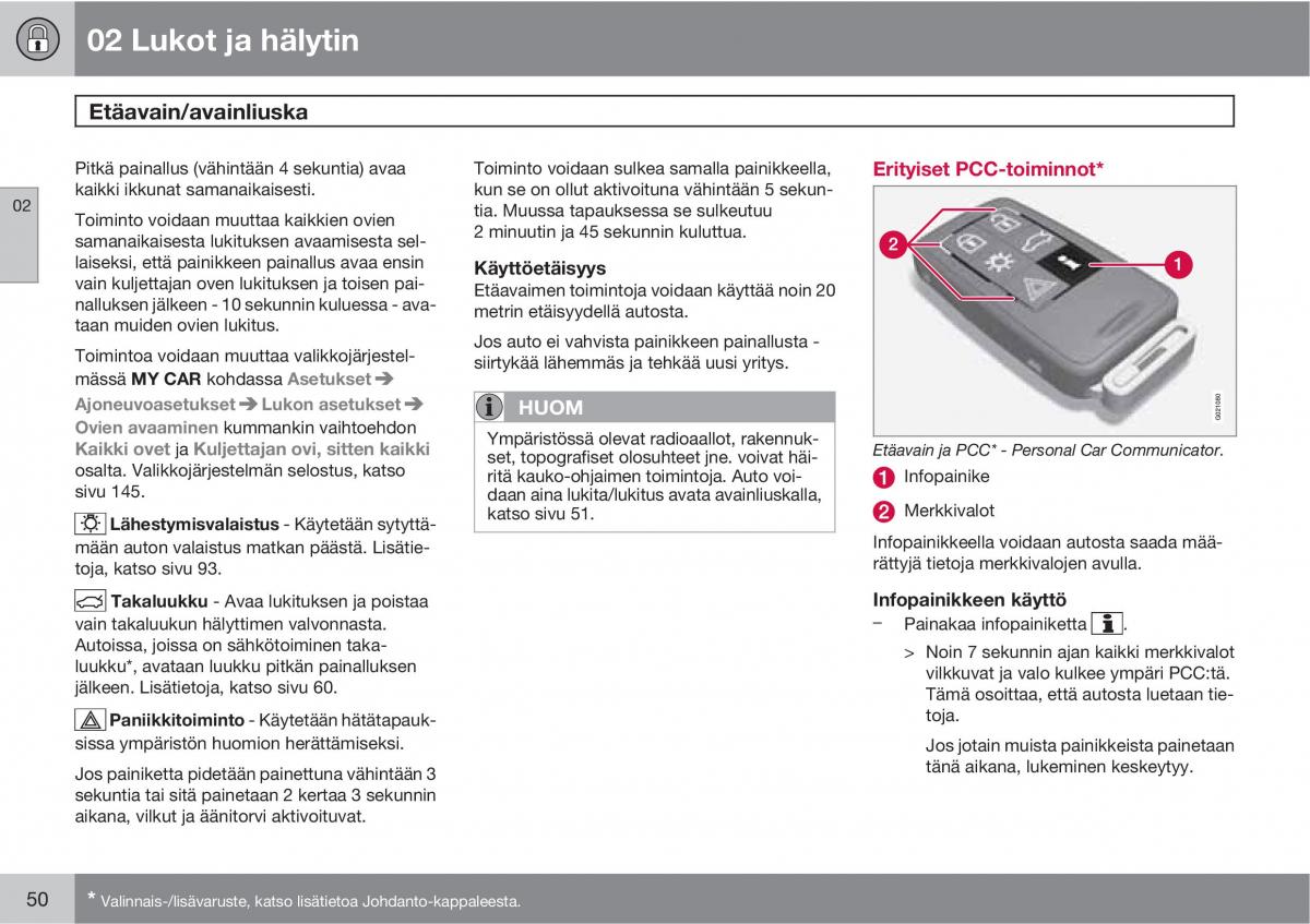 Volvo XC60 I 1 omistajan kasikirja / page 52