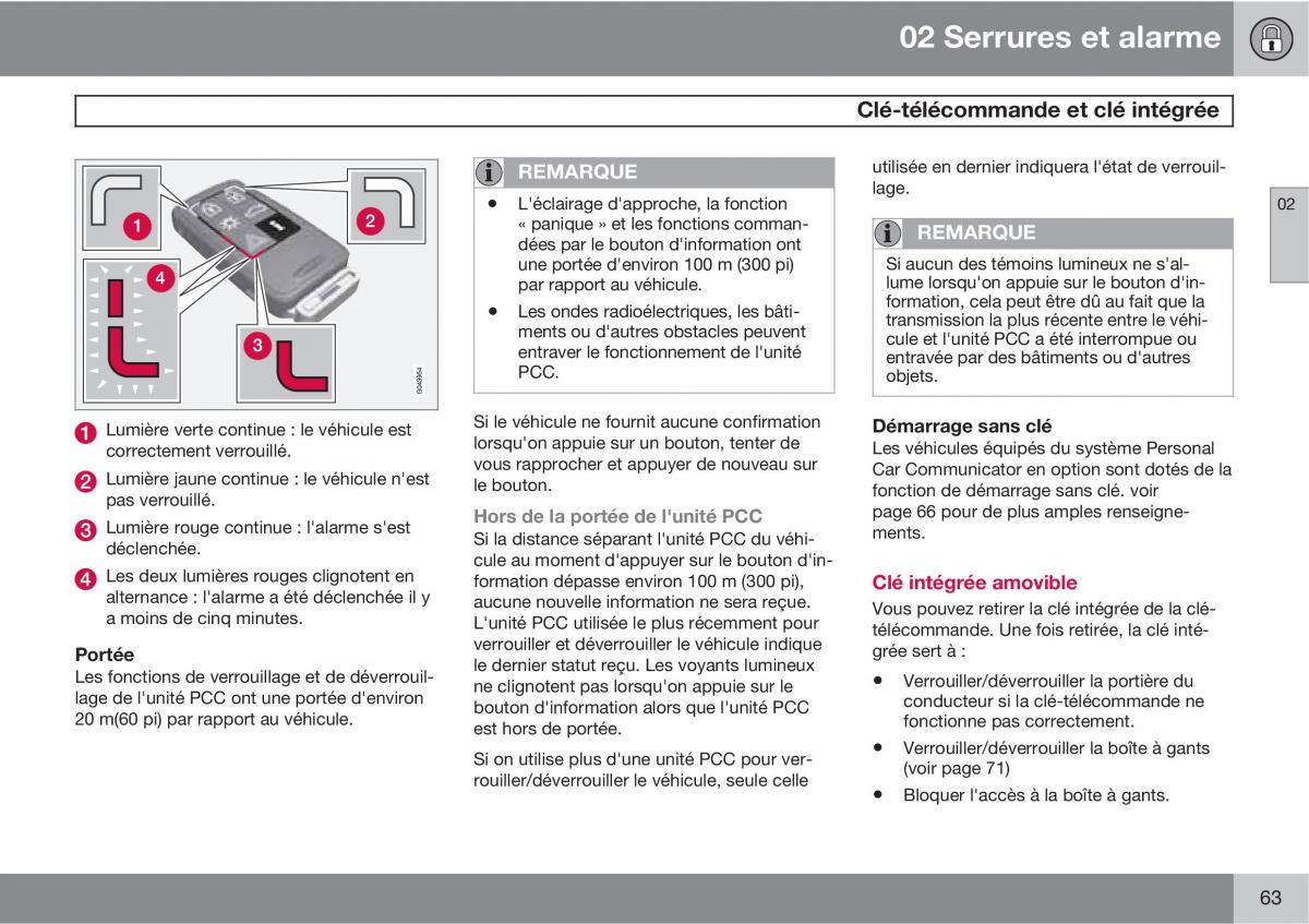 Volvo XC60 I 1 manuel du proprietaire / page 65