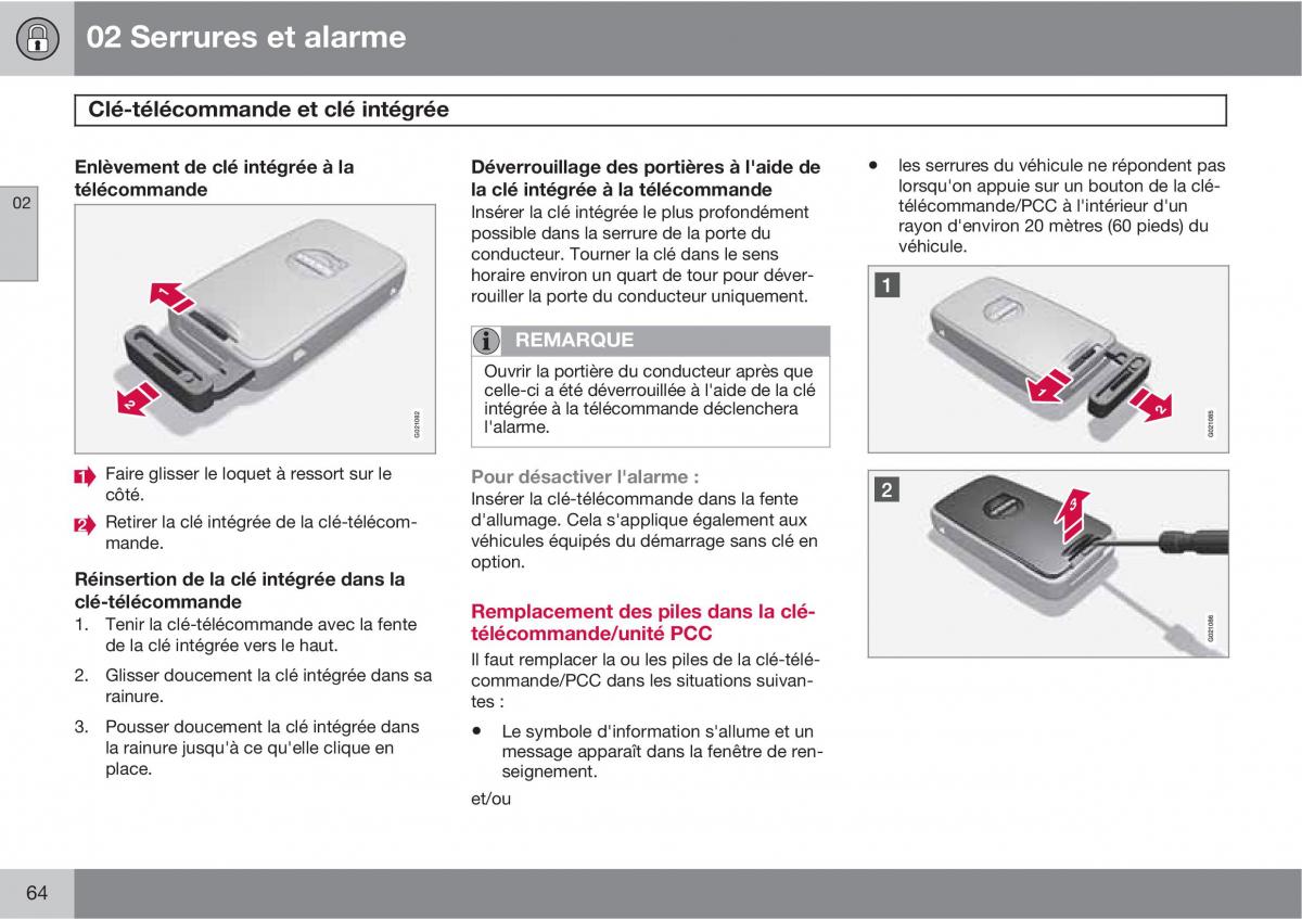 Volvo XC60 I 1 manuel du proprietaire / page 66