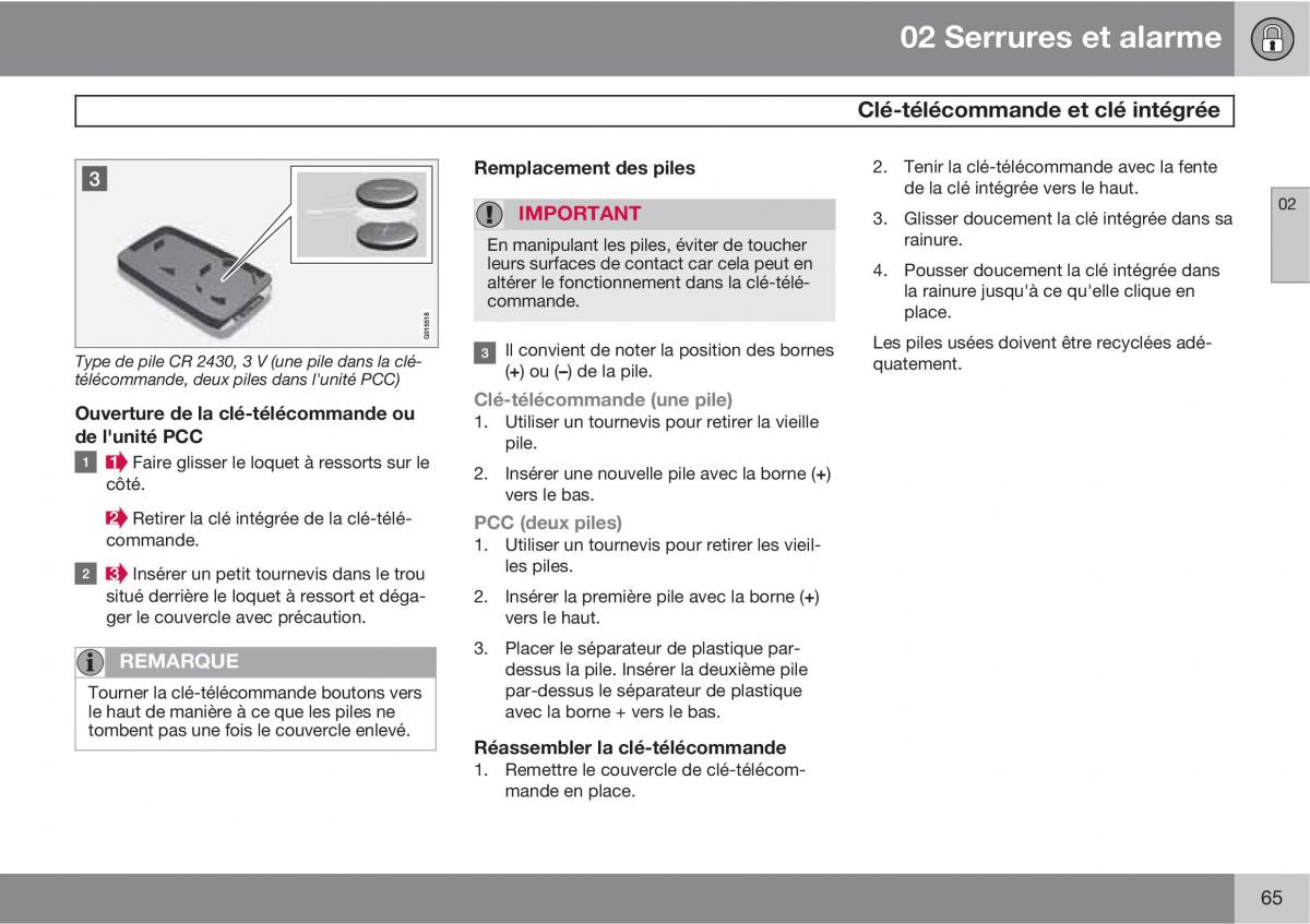 Volvo XC60 I 1 manuel du proprietaire / page 67