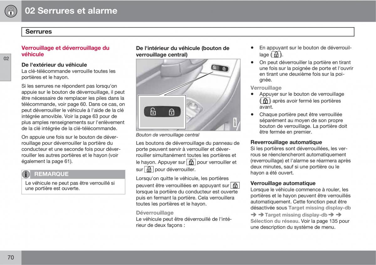 Volvo XC60 I 1 manuel du proprietaire / page 72