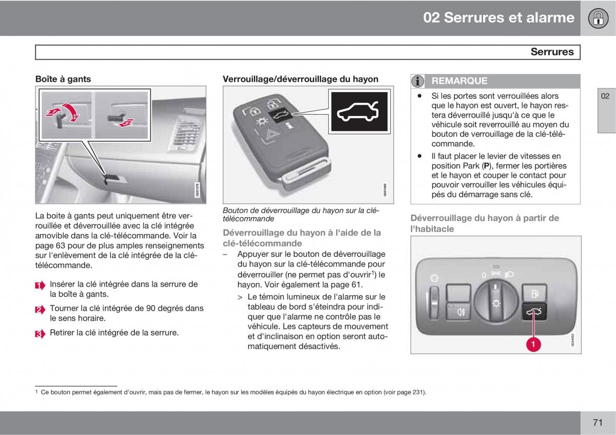 Volvo XC60 I 1 manuel du proprietaire / page 73