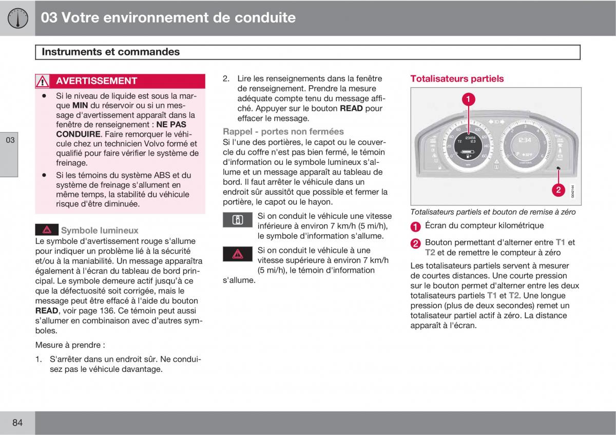 Volvo XC60 I 1 manuel du proprietaire / page 86