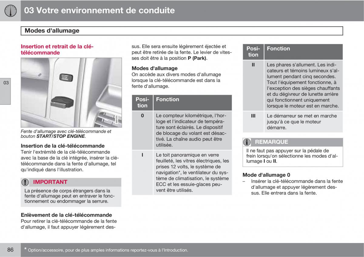 Volvo XC60 I 1 manuel du proprietaire / page 88