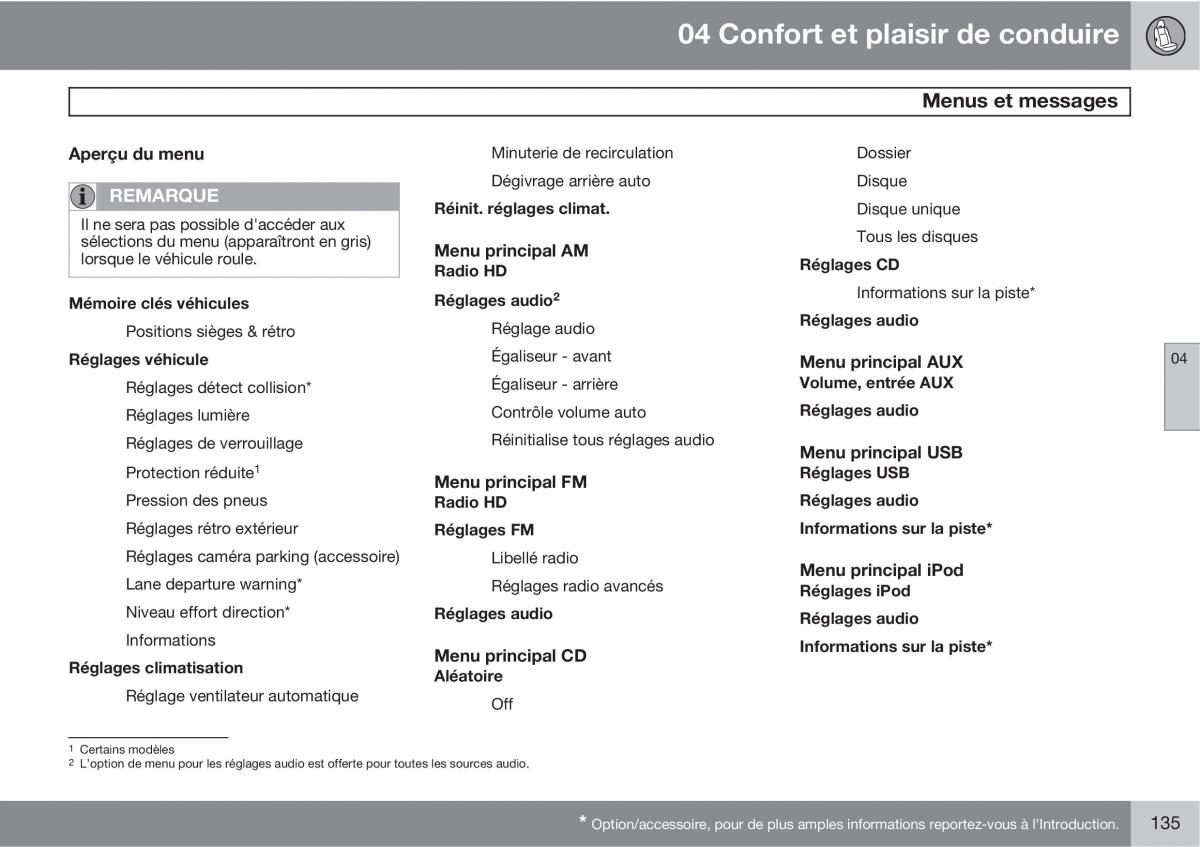 Volvo XC60 I 1 manuel du proprietaire / page 137