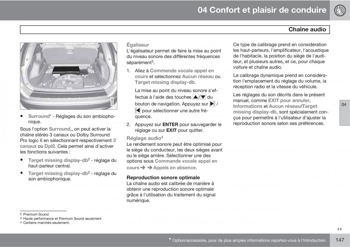 Volvo XC60 I 1 manuel du proprietaire / page 149