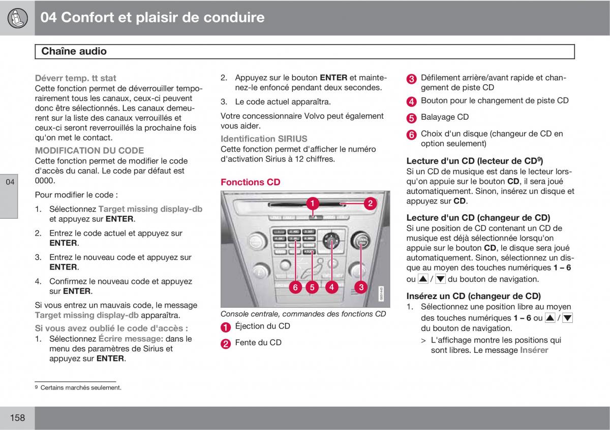 Volvo XC60 I 1 manuel du proprietaire / page 160