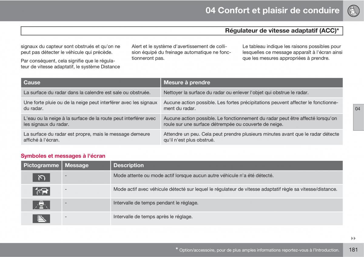 Volvo XC60 I 1 manuel du proprietaire / page 183