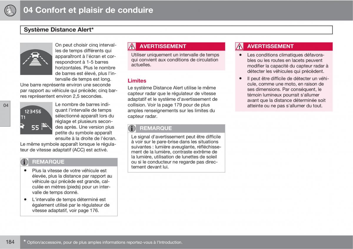 Volvo XC60 I 1 manuel du proprietaire / page 186