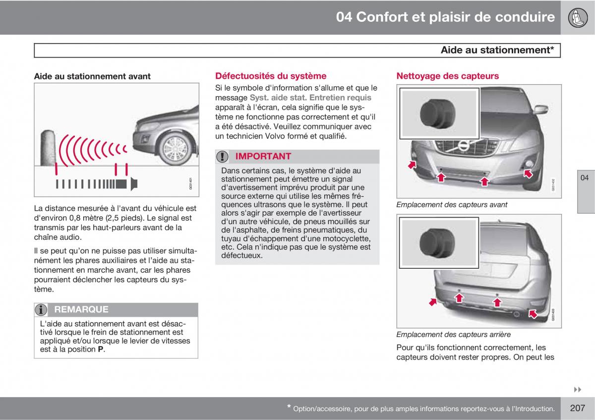 Volvo XC60 I 1 manuel du proprietaire / page 209