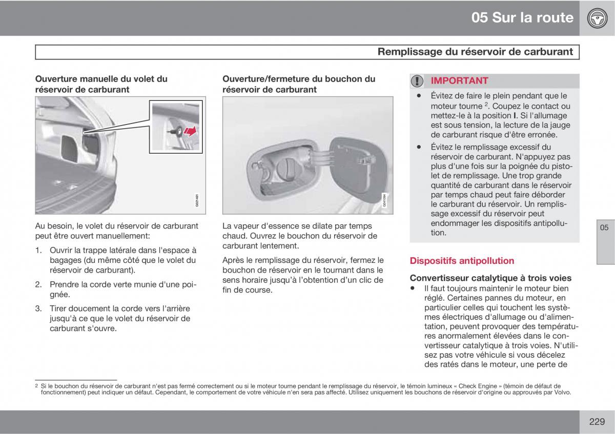 Volvo XC60 I 1 manuel du proprietaire / page 231