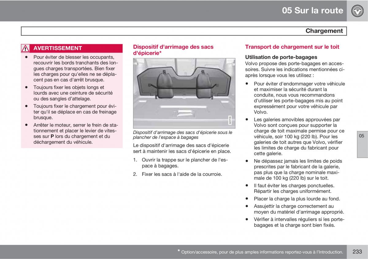 Volvo XC60 I 1 manuel du proprietaire / page 235