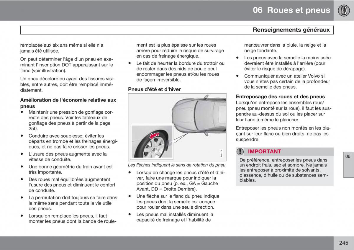 Volvo XC60 I 1 manuel du proprietaire / page 247