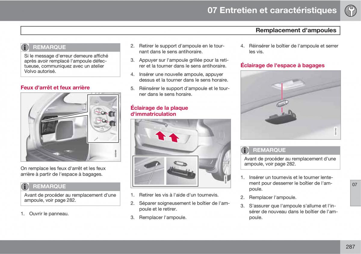 Volvo XC60 I 1 manuel du proprietaire / page 289