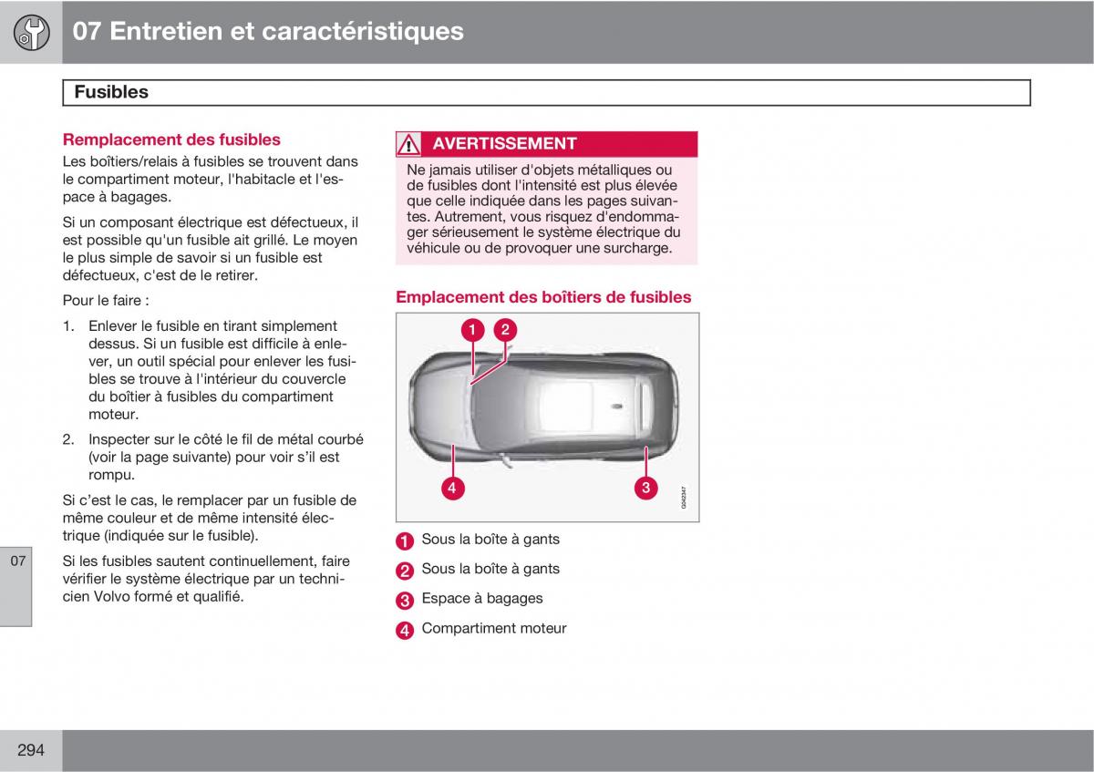 Volvo XC60 I 1 manuel du proprietaire / page 296