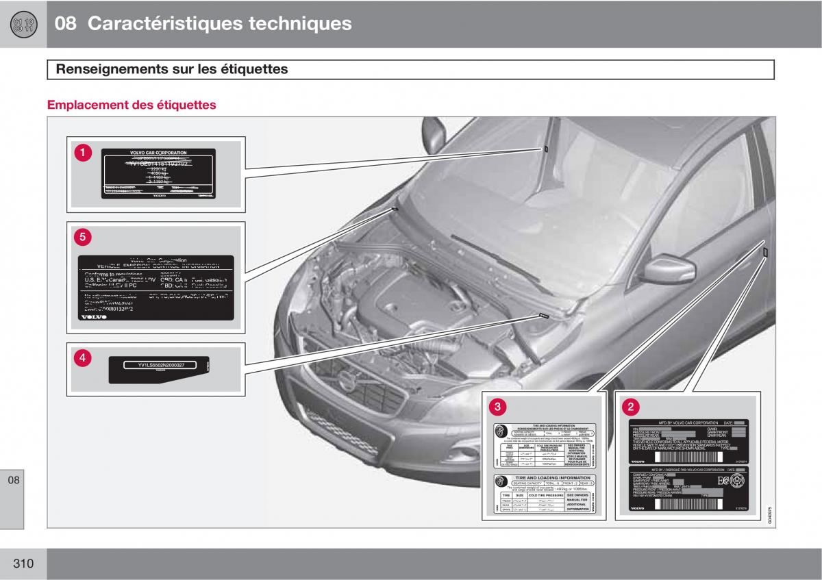 Volvo XC60 I 1 manuel du proprietaire / page 312