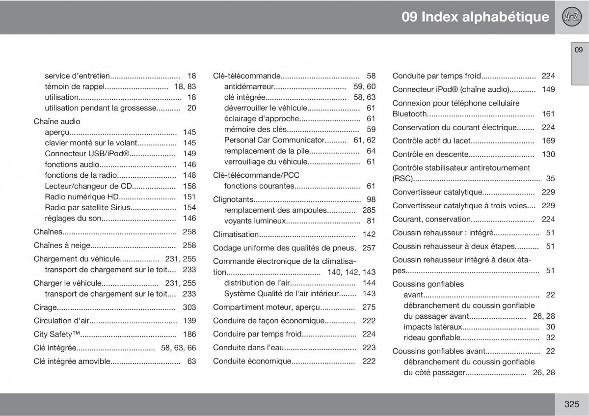 Volvo XC60 I 1 manuel du proprietaire / page 327