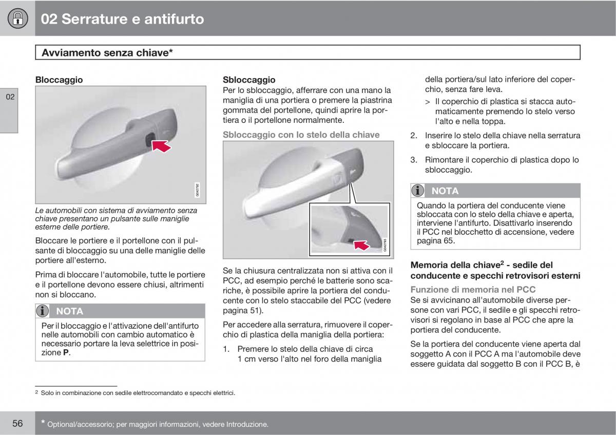 manual  Volvo XC60 I 1 manuale del proprietario / page 56