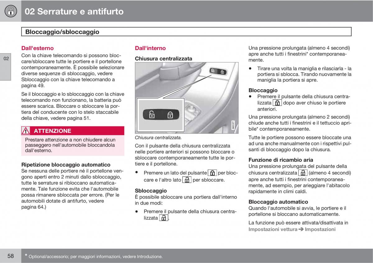 manual  Volvo XC60 I 1 manuale del proprietario / page 58