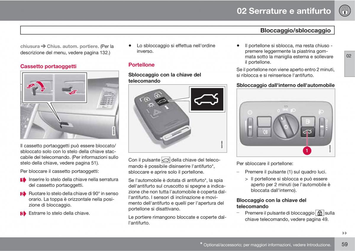 manual  Volvo XC60 I 1 manuale del proprietario / page 59