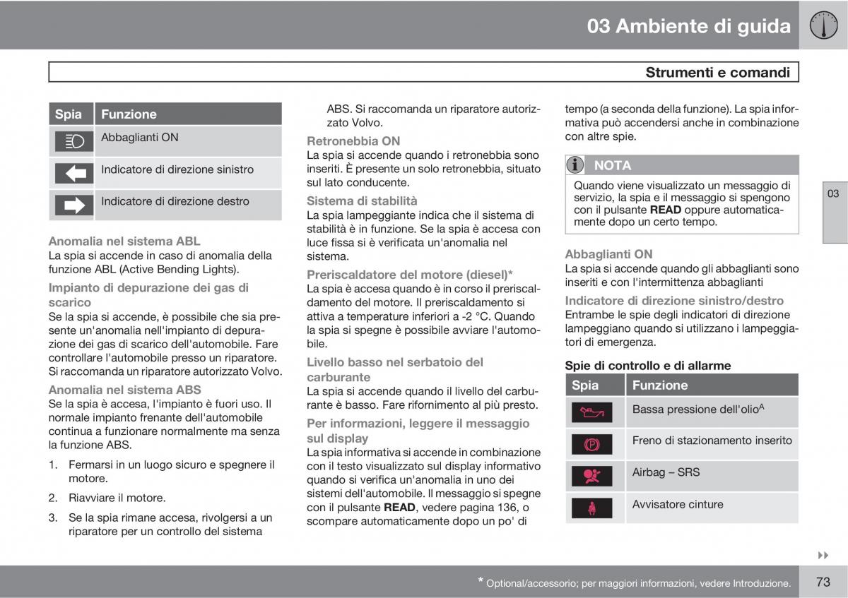 manual  Volvo XC60 I 1 manuale del proprietario / page 73