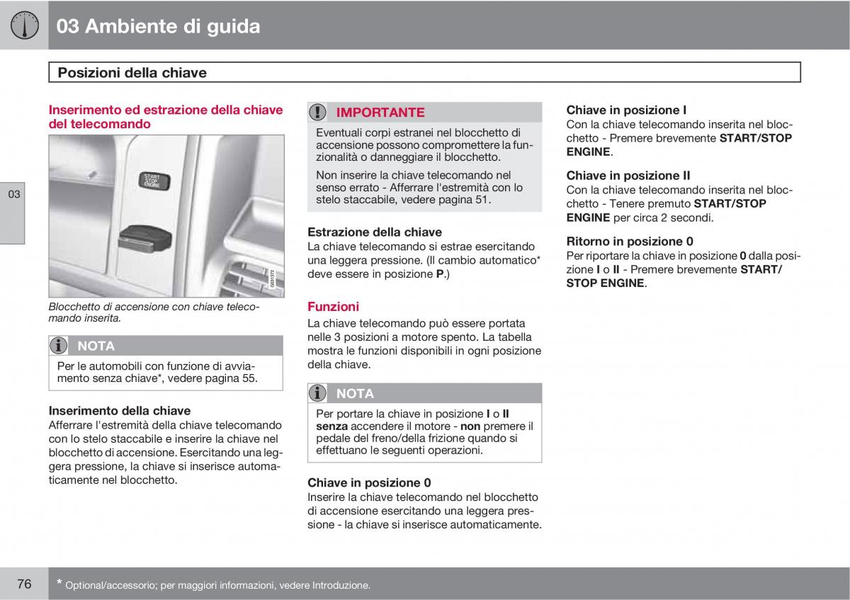 manual  Volvo XC60 I 1 manuale del proprietario / page 76