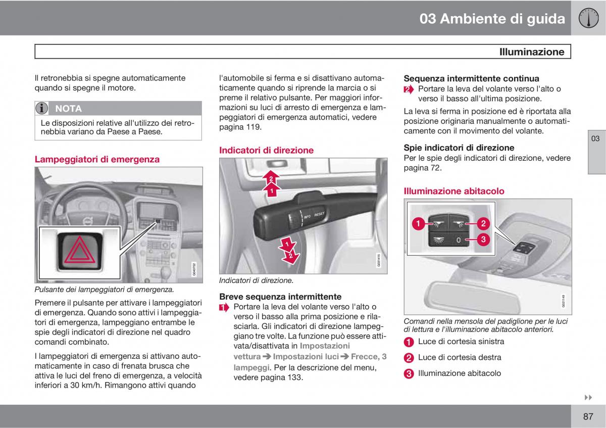 manual  Volvo XC60 I 1 manuale del proprietario / page 87