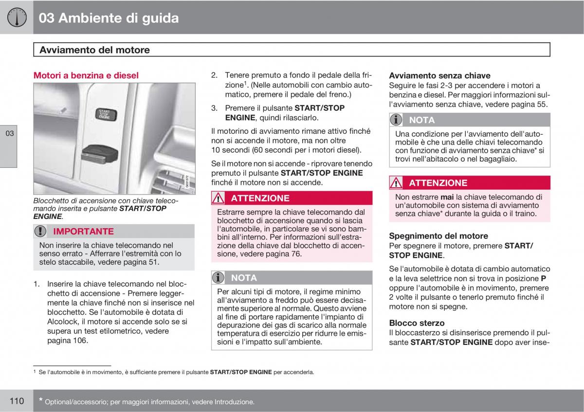 manual  Volvo XC60 I 1 manuale del proprietario / page 110