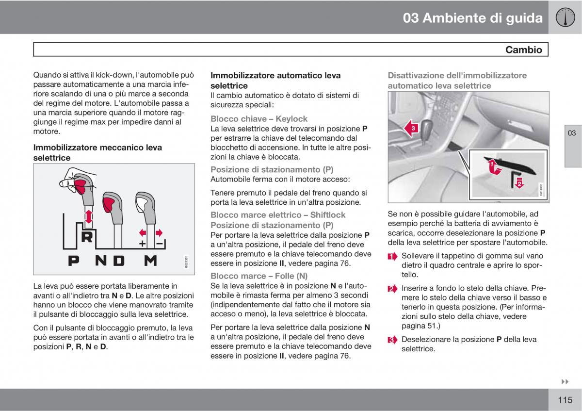 manual  Volvo XC60 I 1 manuale del proprietario / page 115