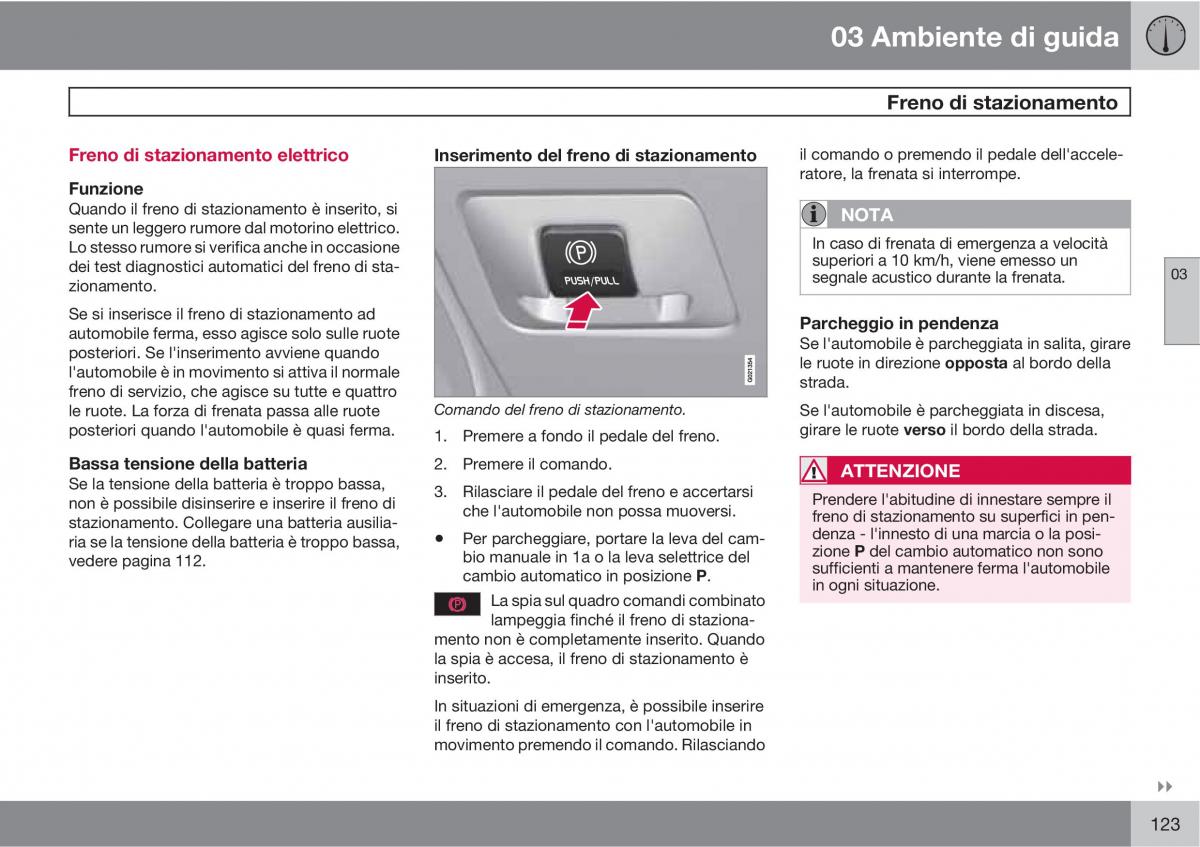 manual  Volvo XC60 I 1 manuale del proprietario / page 123