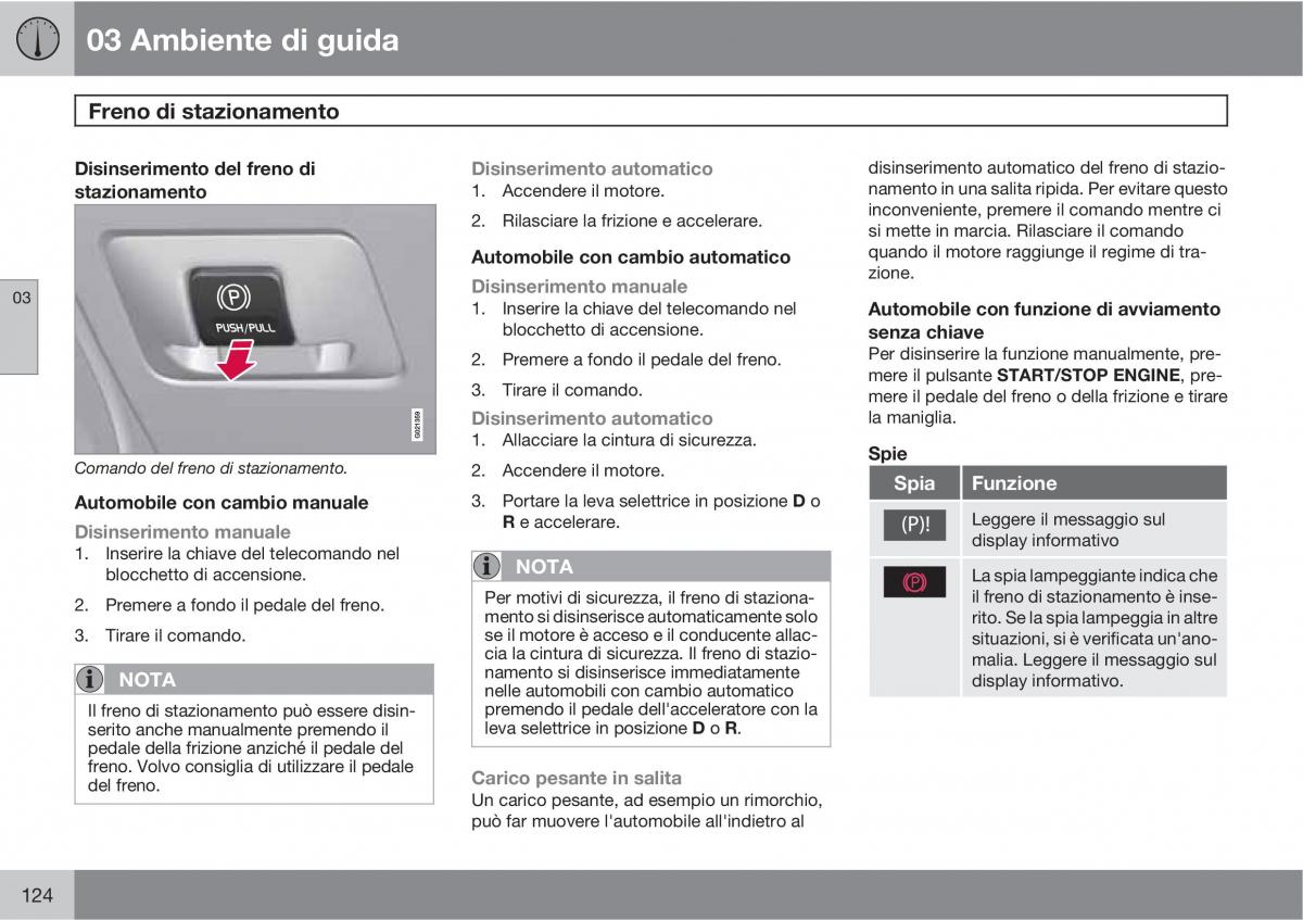 manual  Volvo XC60 I 1 manuale del proprietario / page 124