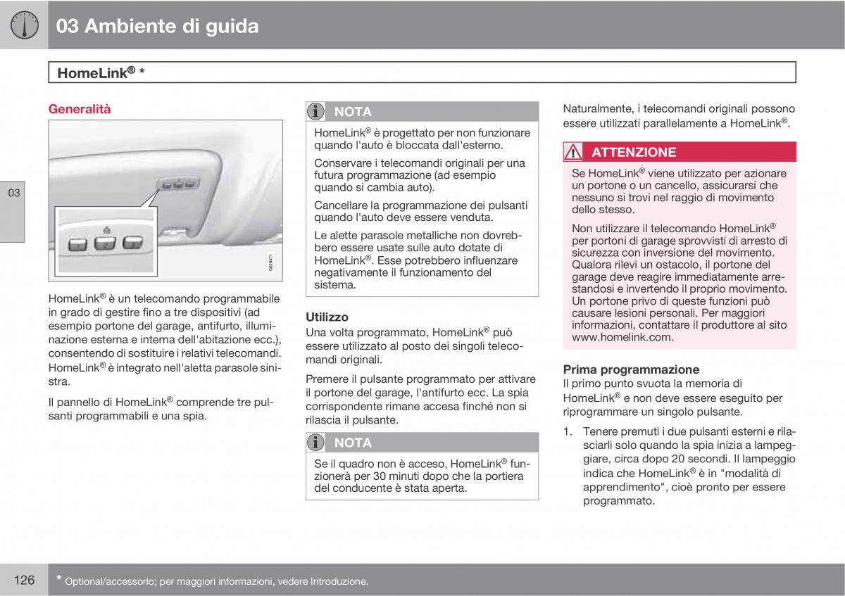 manual  Volvo XC60 I 1 manuale del proprietario / page 126