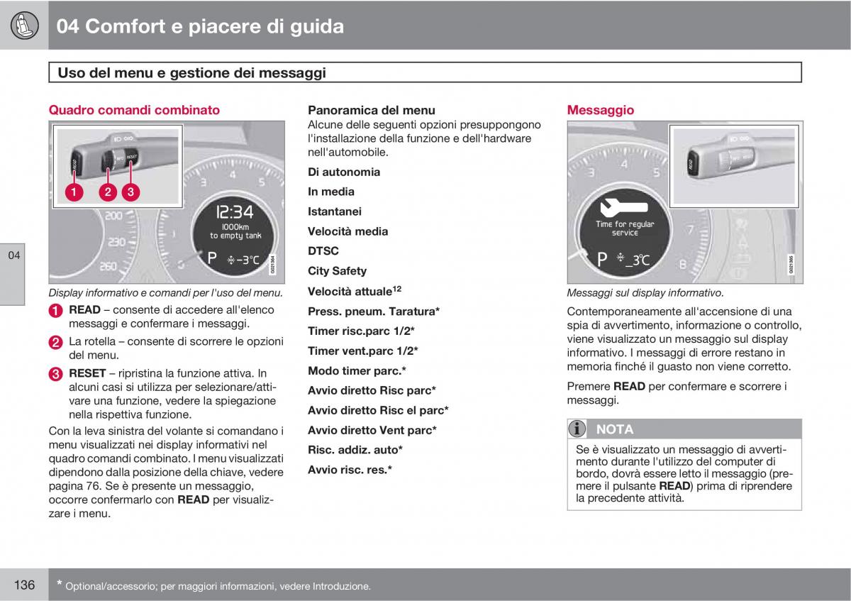 manual  Volvo XC60 I 1 manuale del proprietario / page 136