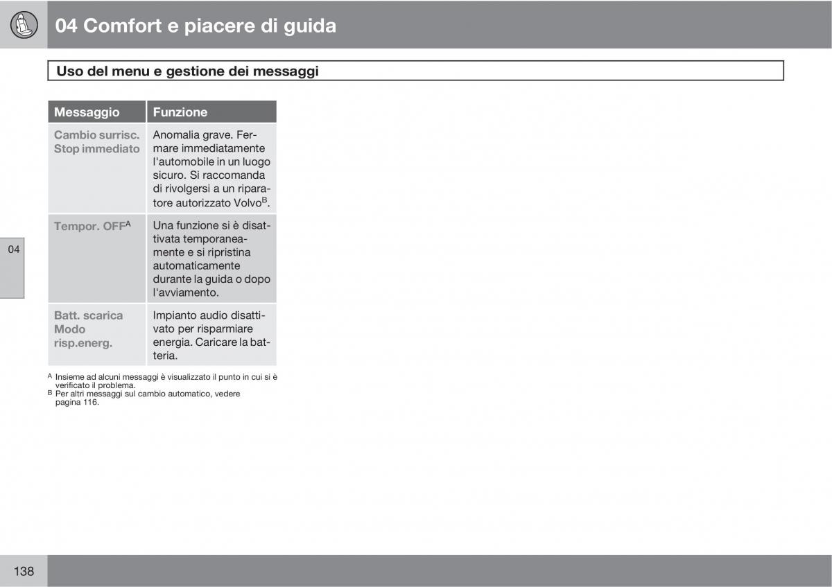 manual  Volvo XC60 I 1 manuale del proprietario / page 138