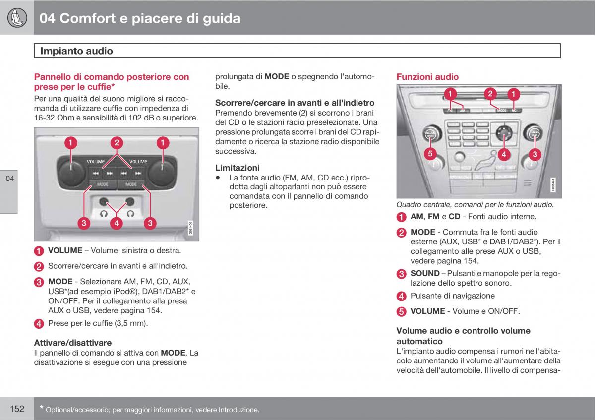 manual  Volvo XC60 I 1 manuale del proprietario / page 152