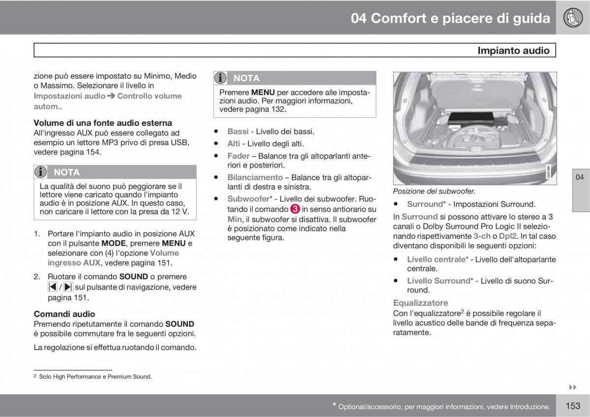 manual  Volvo XC60 I 1 manuale del proprietario / page 153