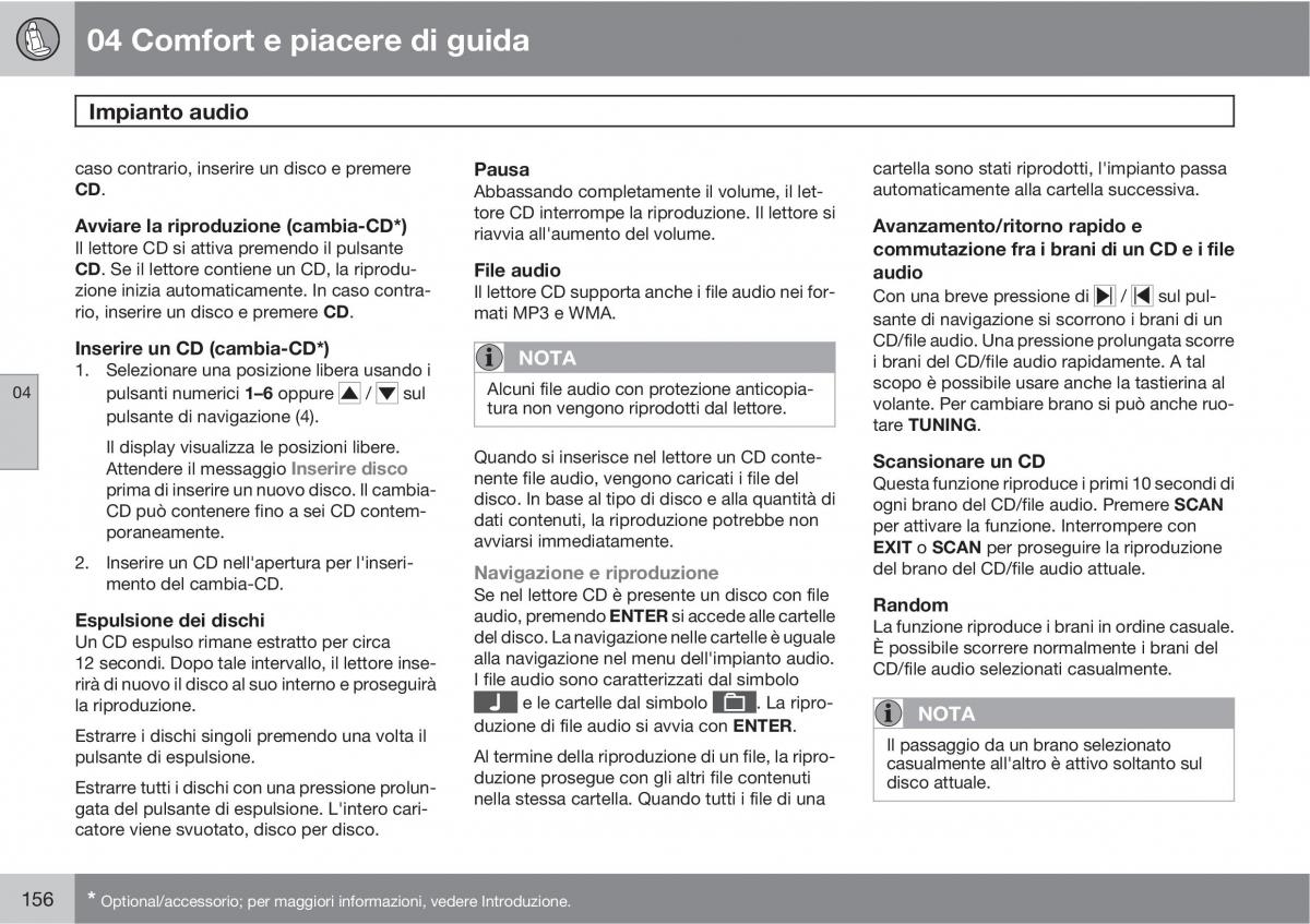 manual  Volvo XC60 I 1 manuale del proprietario / page 156