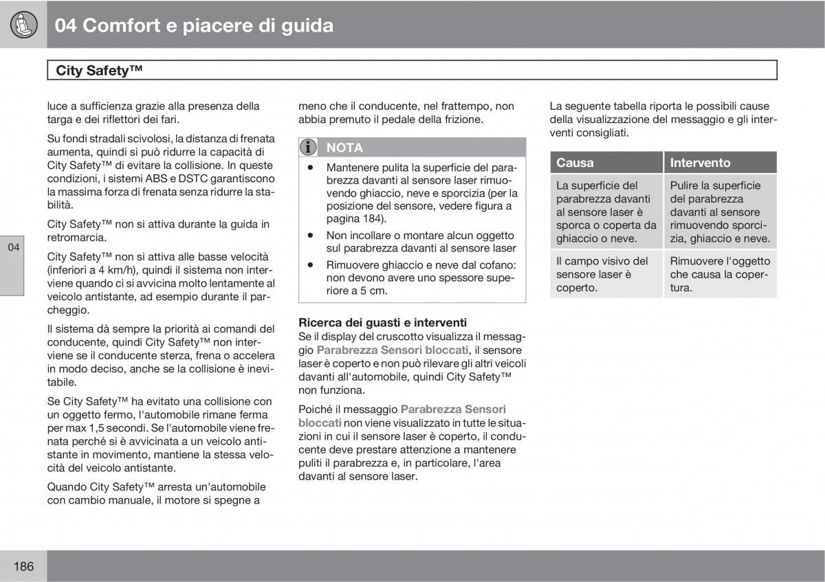 manual  Volvo XC60 I 1 manuale del proprietario / page 186