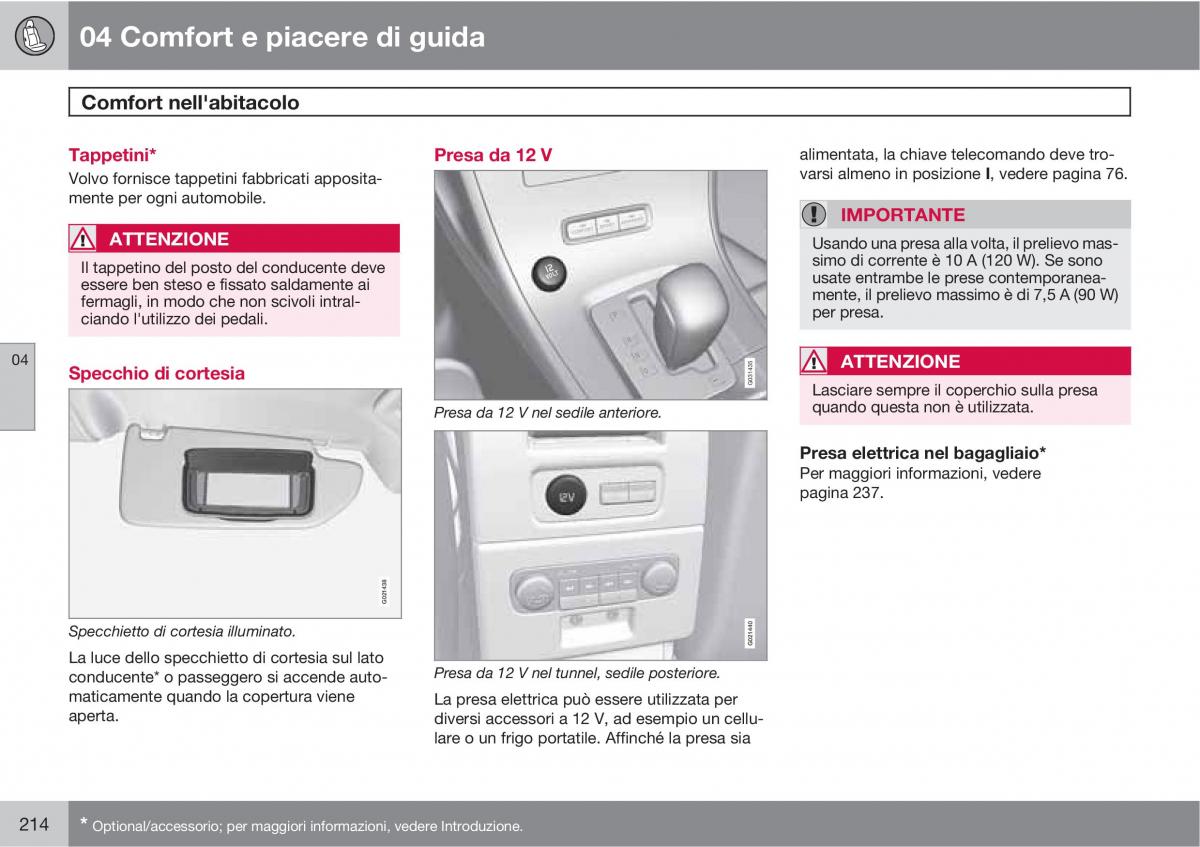 manual  Volvo XC60 I 1 manuale del proprietario / page 214