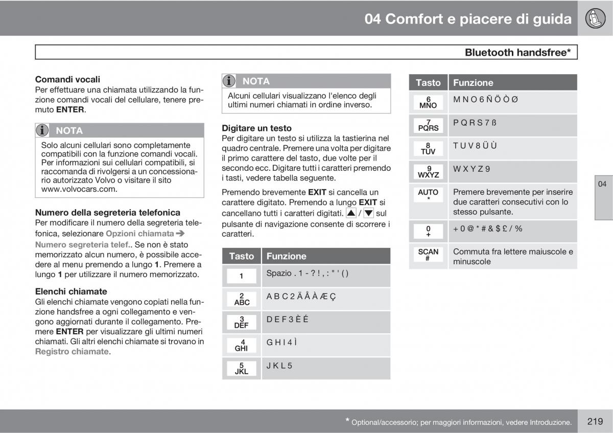 manual  Volvo XC60 I 1 manuale del proprietario / page 219