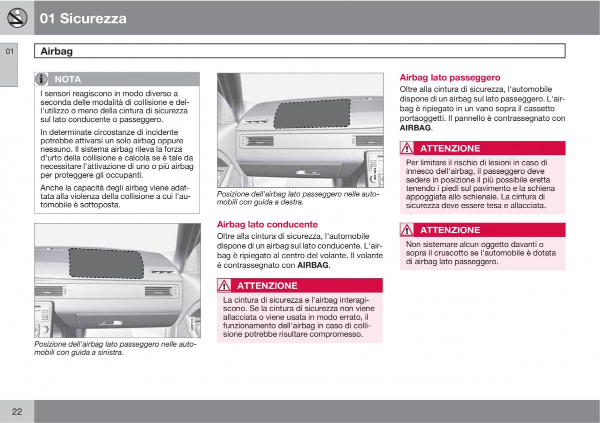 Volvo XC60 I 1 manuale del proprietario / page 22