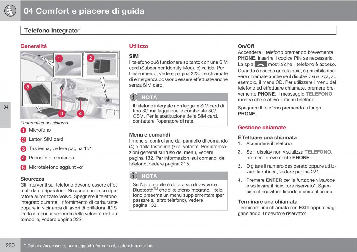 manual  Volvo XC60 I 1 manuale del proprietario / page 220