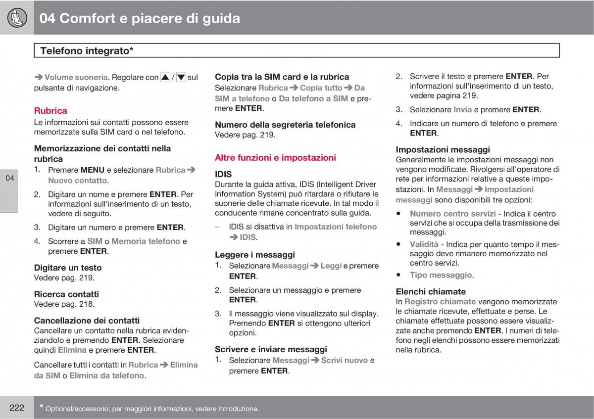 manual  Volvo XC60 I 1 manuale del proprietario / page 222