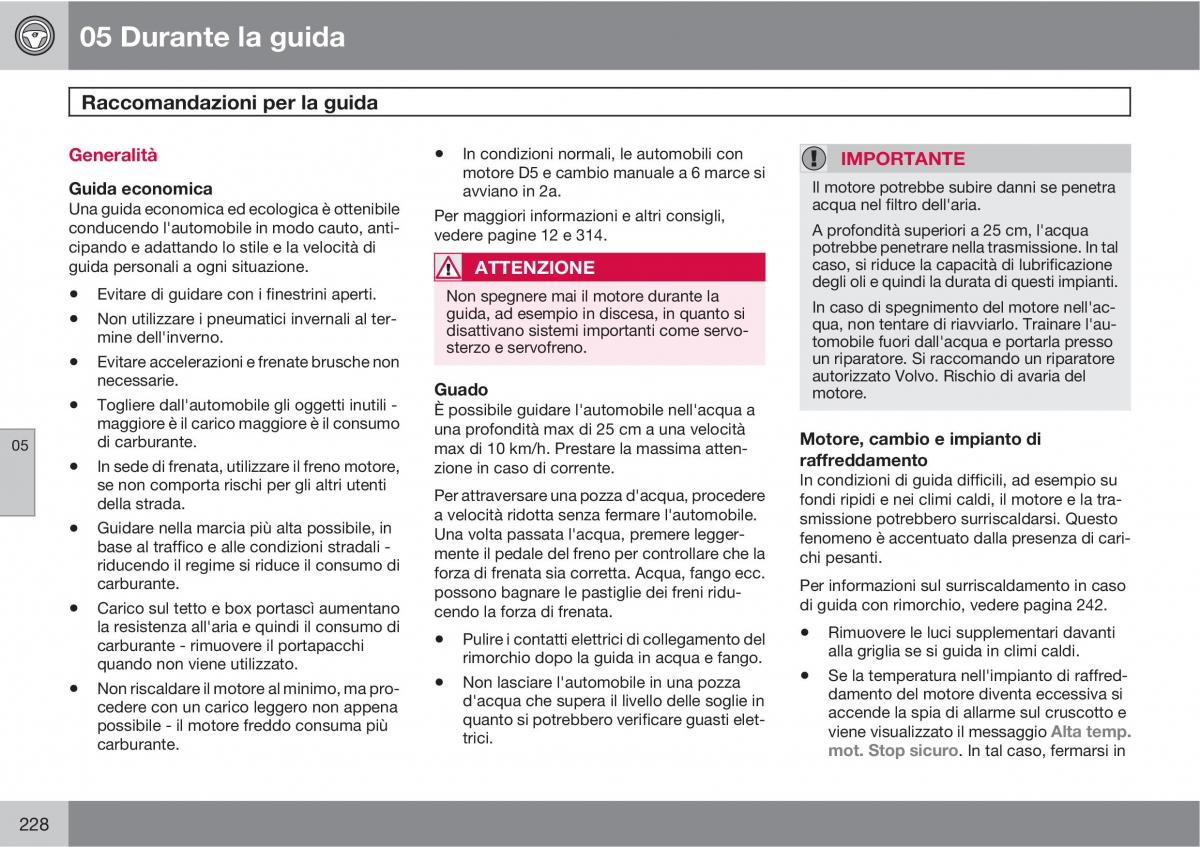 manual  Volvo XC60 I 1 manuale del proprietario / page 228