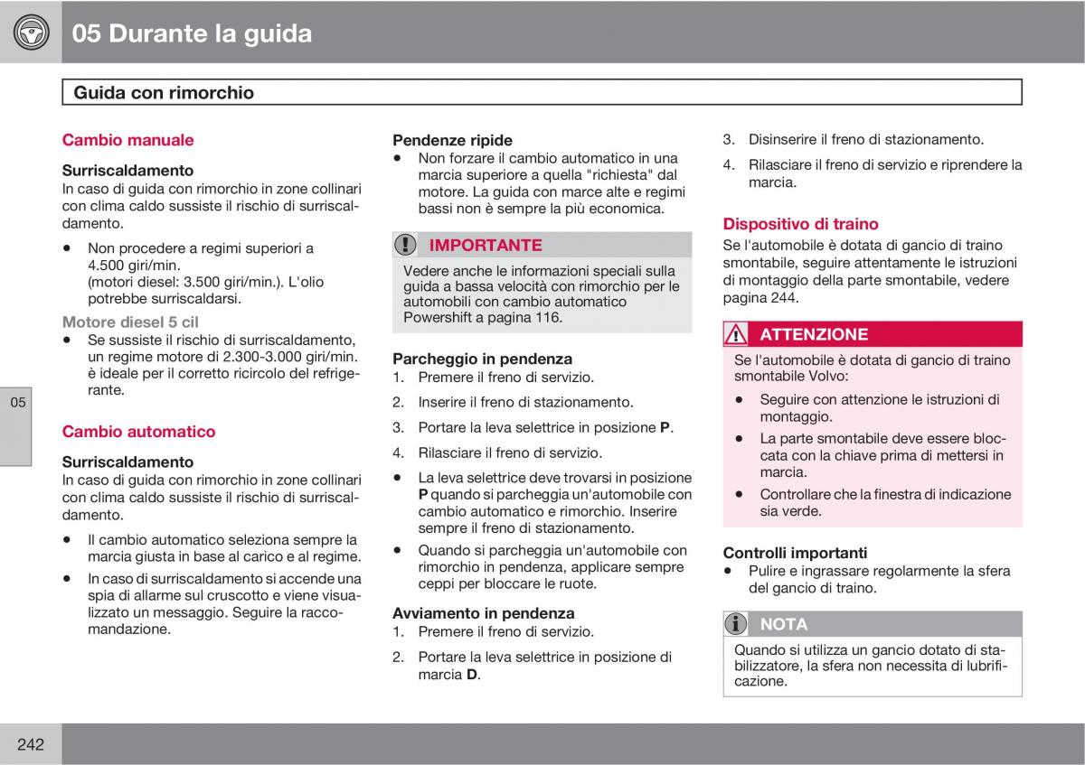 manual  Volvo XC60 I 1 manuale del proprietario / page 242