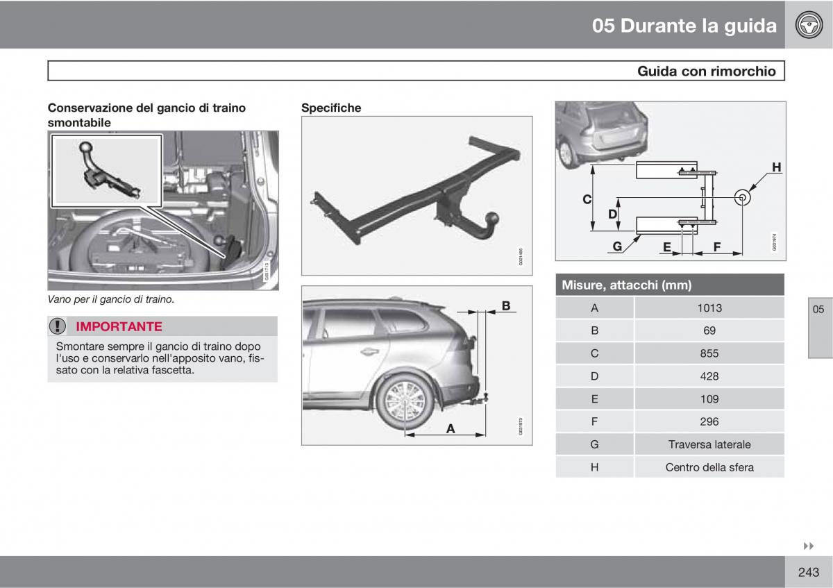 manual  Volvo XC60 I 1 manuale del proprietario / page 243