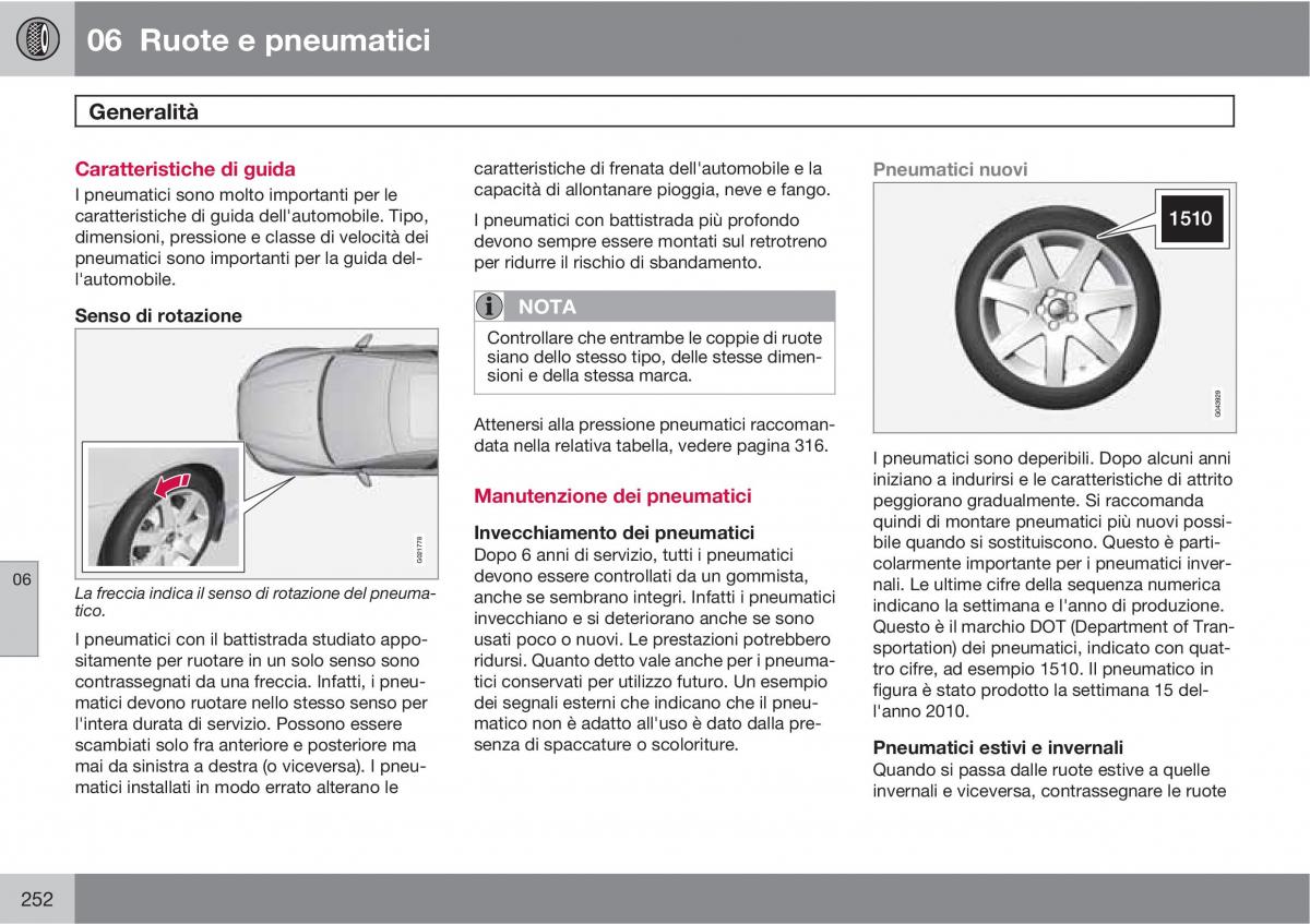 manual  Volvo XC60 I 1 manuale del proprietario / page 252