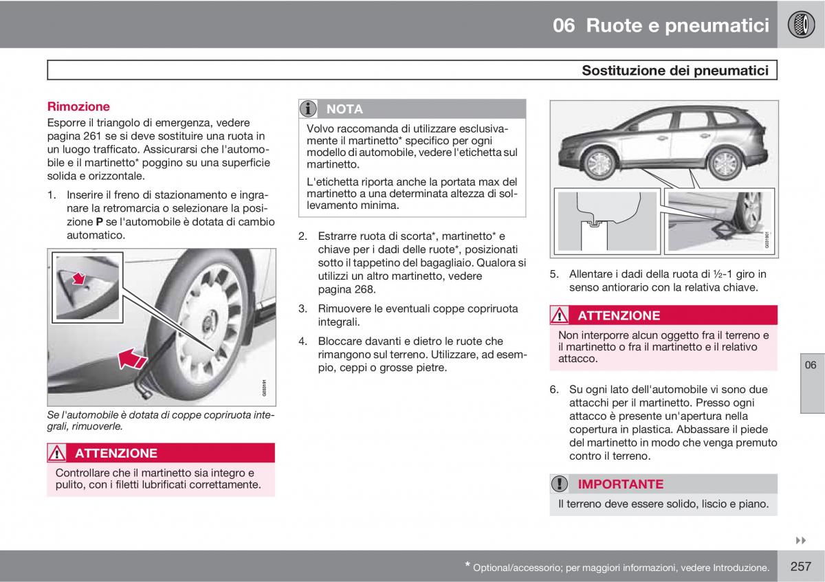 manual  Volvo XC60 I 1 manuale del proprietario / page 257