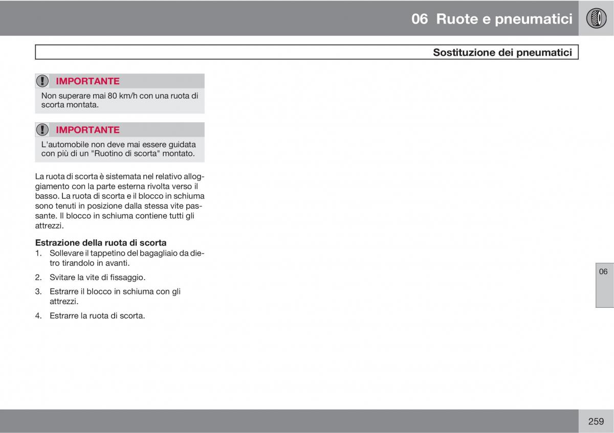 manual  Volvo XC60 I 1 manuale del proprietario / page 259