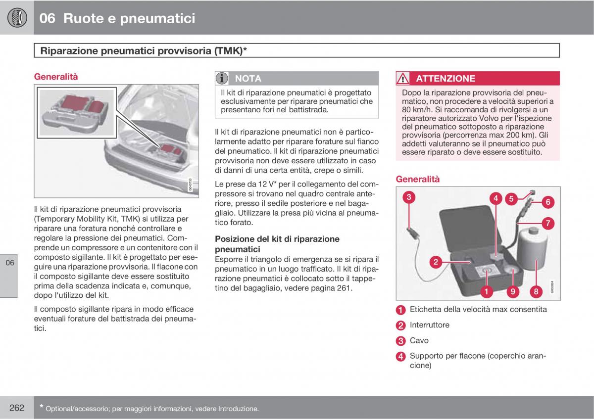 manual  Volvo XC60 I 1 manuale del proprietario / page 262